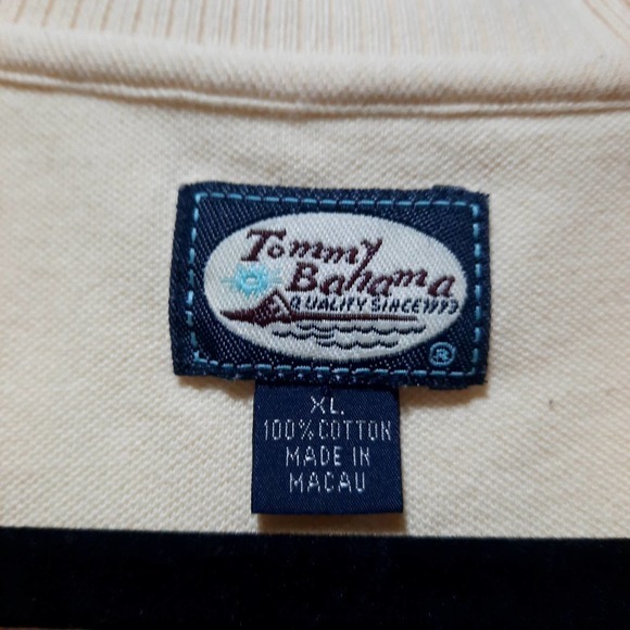 TOMMY‎ BAHAMA MENS XL YELLOW COTTON SHORT SLEEVE POLO - Picture 2 of 7